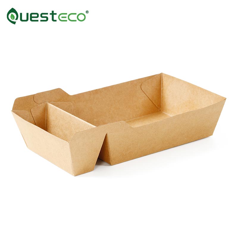 Boîte à repas Kraft à compartiments