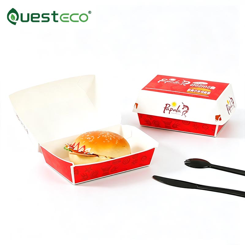 Boîte à hamburger de conception de trou
